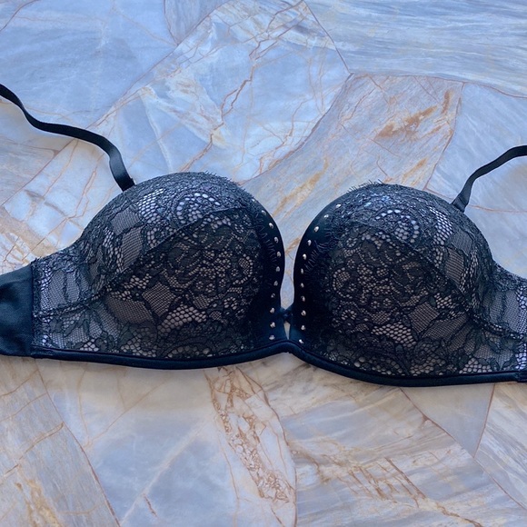 Rare BOMBSHELL Add-2-Cups Strapless Push-Up Bra Shimmer Studded Shine 32B - Picture 2 of 5